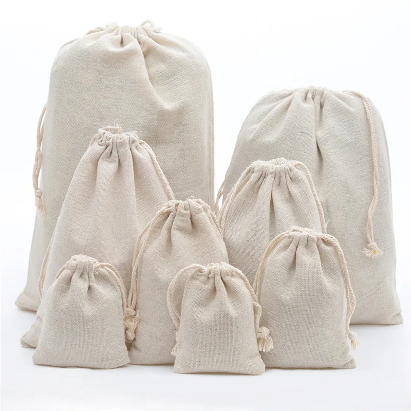 Linen Bag Bulk - 10 unids/lote de yute y algodón