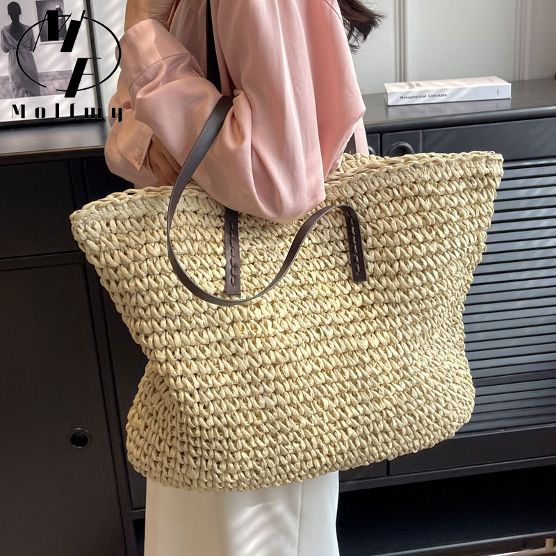 Bolso de mano tejido de paja p - Linen Bag Bulk reseña y precio